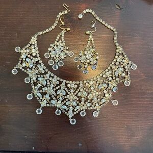 Vintage costume rhinestone jewelry set